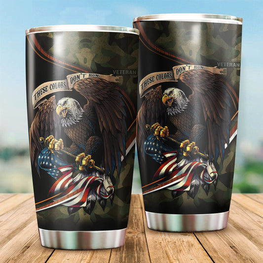 Us Veteran Camo Stainless Steel Tumbler Proud Military , Gifts for veterans