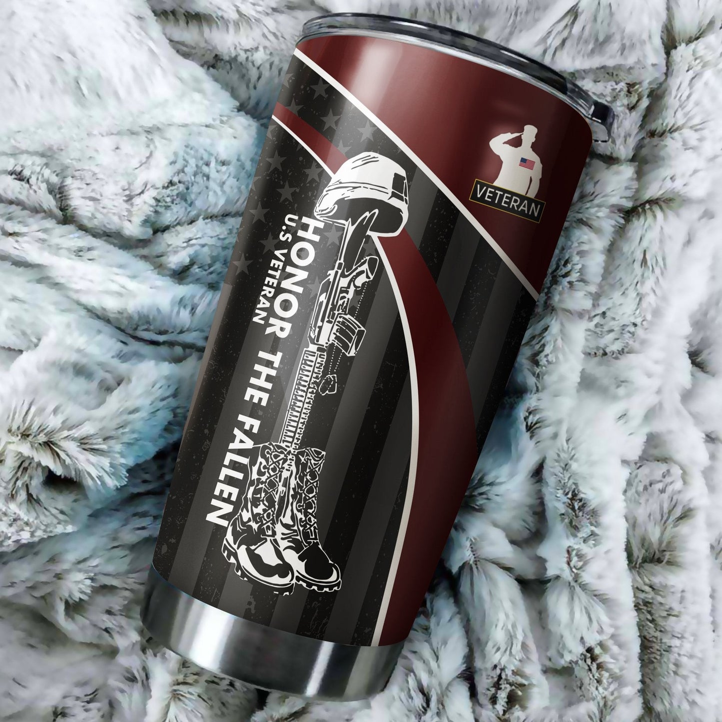 Veteran Honor The Fallen Coming Home Under A Flag Soldier Stainless Steel Tumbler Proud Military , Gifts for veterans