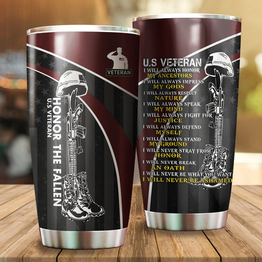 Veteran Honor The Fallen I Will Stainless Steel Tumbler Proud Military , Gifts for veterans