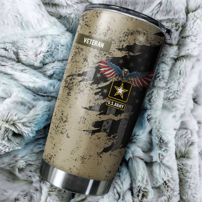 Veteran Us Army Eagle In My Heart Stainless Steel Tumbler Proud Military , Gifts for veterans
