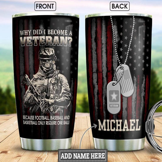 Personalized Veteran Stainless Steel Tumbler JUL21006 , Gifts for veterans