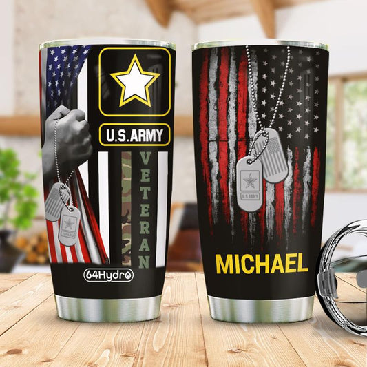 Personalized Veteran Stainless Steel Tumbler JUL21007 , Gifts for veterans