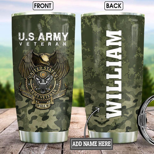 Personalized Veteran Stainless Steel Tumbler JUL21009 , Gifts for veterans