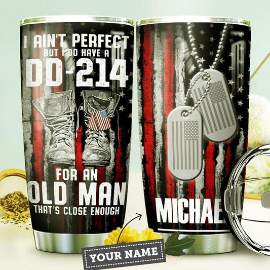 Personalized Veteran Stainless Steel Tumbler JUL21010 , Gifts for veterans