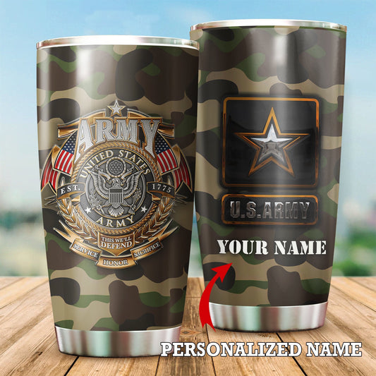 U.S Personalized Name Army Tumbler_3917 , Gifts for veterans