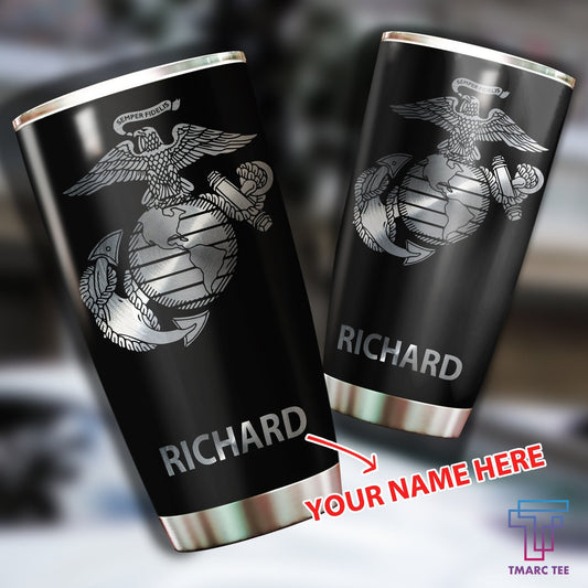 United States Marine Personalized Name Stainless Steel Tumbler_9172 , Gifts for veterans