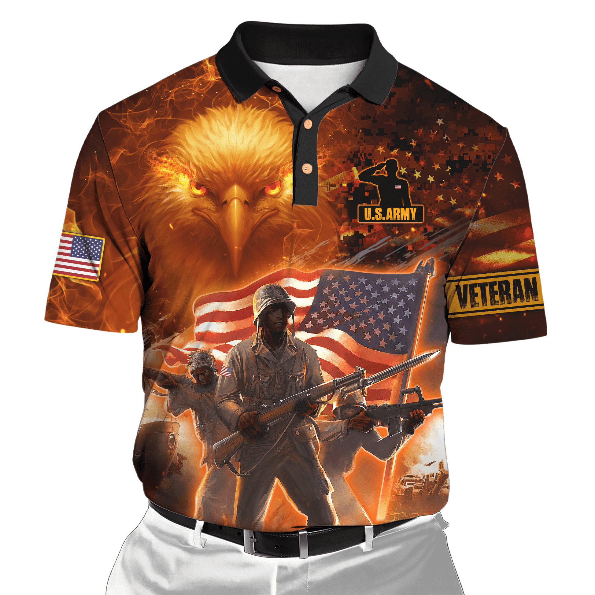 All Over Printed U.S Veteran Unisex Shirts MON04082201-VET , Gifts for veterans