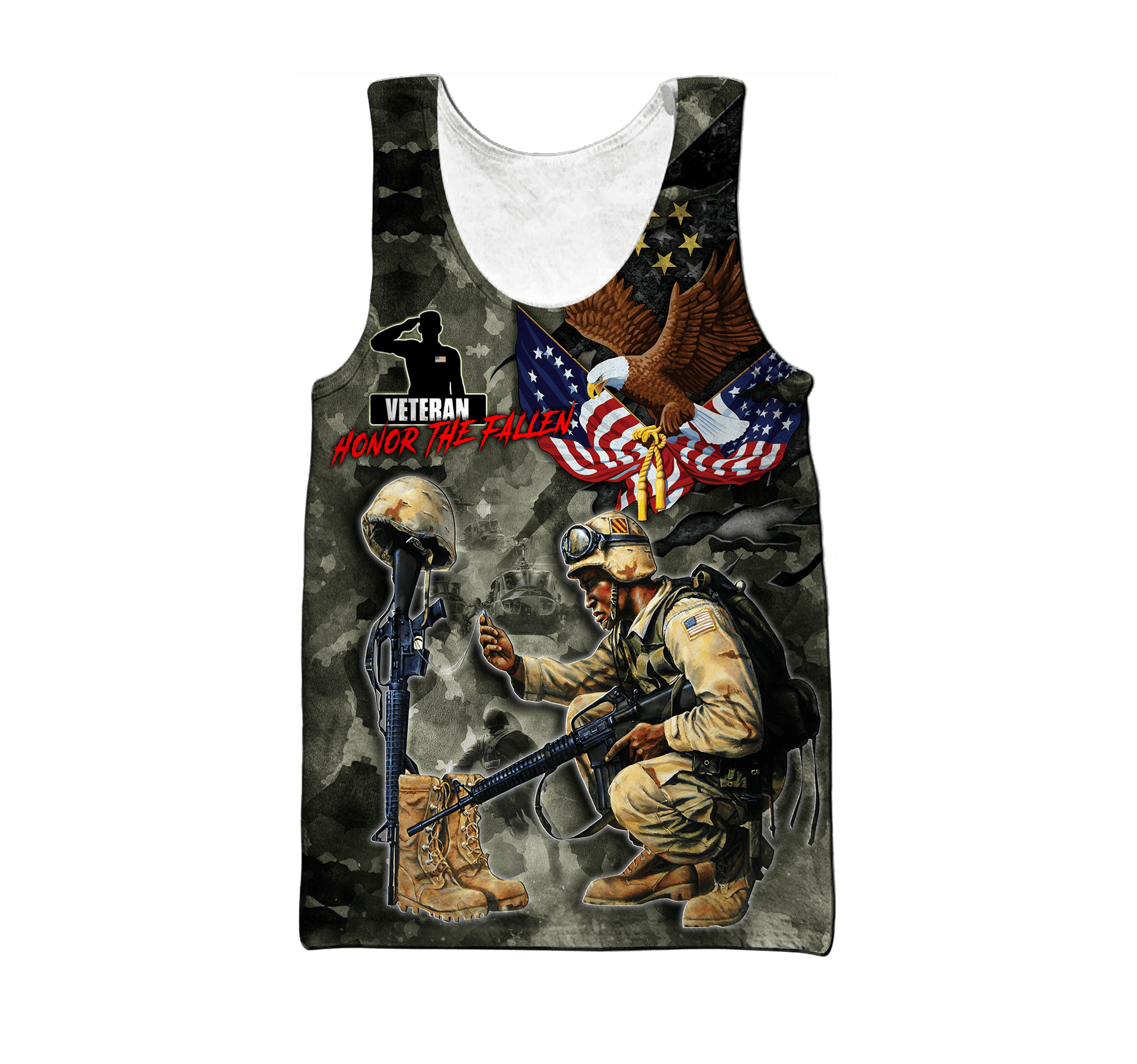 Honor The Fallen - Eagle U.S Veteran Unisex Shirts MON05082201-VET , Gifts for veterans