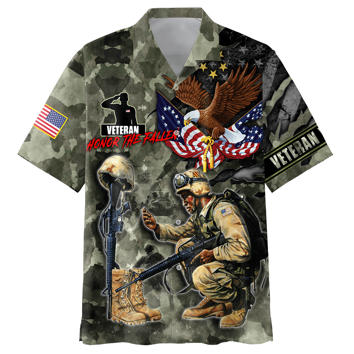 Honor The Fallen - Eagle U.S Veteran Unisex Shirts MON05082201-VET , Gifts for veterans
