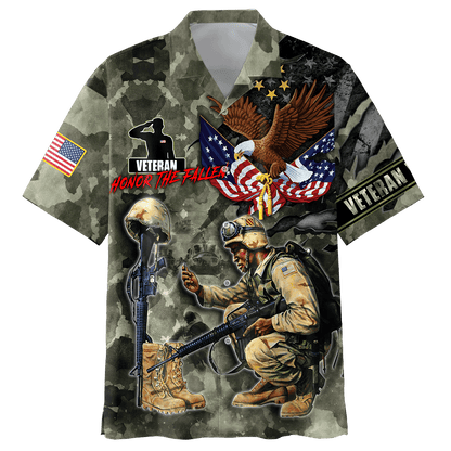 Honor The Fallen - Eagle U.S Veteran Unisex Shirts MON05082201-VET , Gifts for veterans