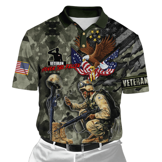 Honor The Fallen - Eagle U.S Veteran Unisex Shirts MON05082201-VET , Gifts for veterans
