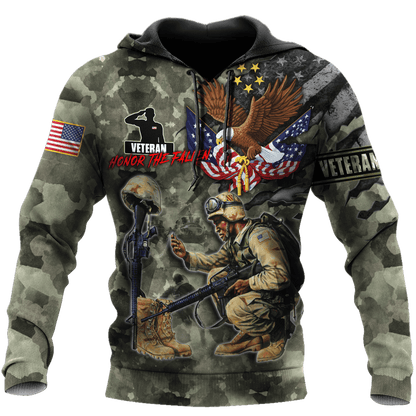Honor The Fallen - Eagle U.S Veteran Unisex Shirts MON05082201-VET , Gifts for veterans