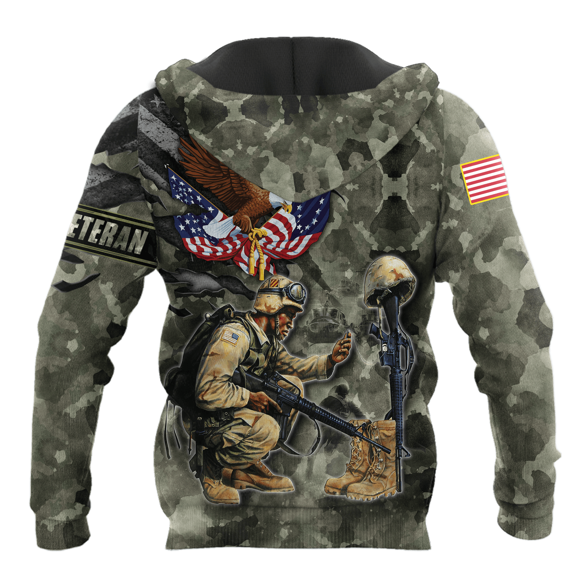 Honor The Fallen - Eagle U.S Veteran Unisex Shirts MON05082201-VET , Gifts for veterans