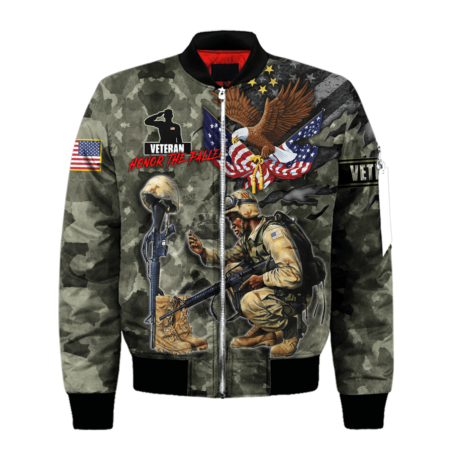 Honor The Fallen - Eagle U.S Veteran Unisex Shirts MON05082201-VET , Gifts for veterans
