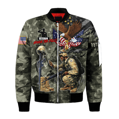 Honor The Fallen - Eagle U.S Veteran Unisex Shirts MON05082201-VET , Gifts for veterans