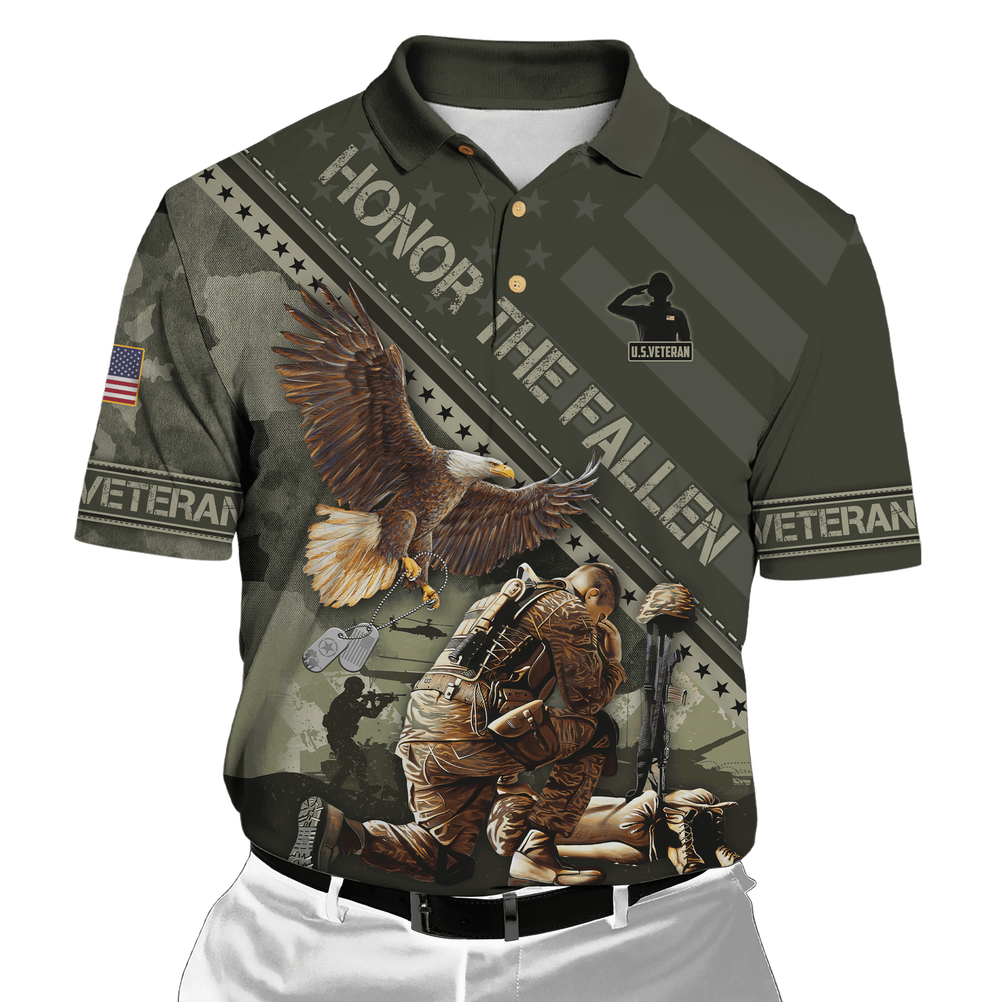 US Veteran - Eagle Honor The Fallen 3D All Over Printed Unisex Shirts MH08082202 - VET , Gifts for veterans