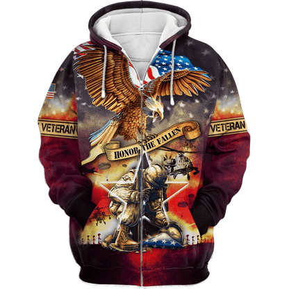 Honor The Fallen - Eagle U.S Veteran Unisex Shirts MH09082201 - VET , Gifts for veterans
