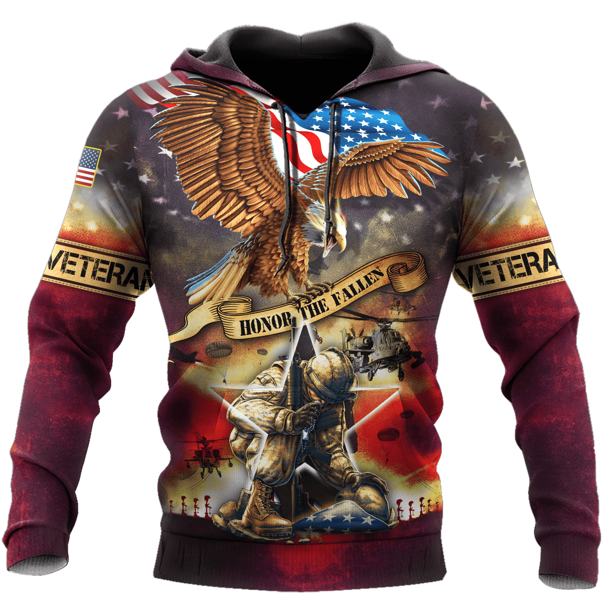 Honor The Fallen - Eagle U.S Veteran Unisex Shirts MH09082201 - VET , Gifts for veterans