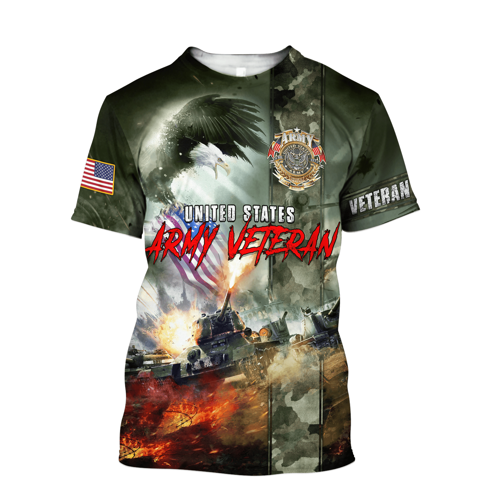 U.S Army Veteran Eagle Unisex Shirts MON08082202-AM , Gifts for veterans