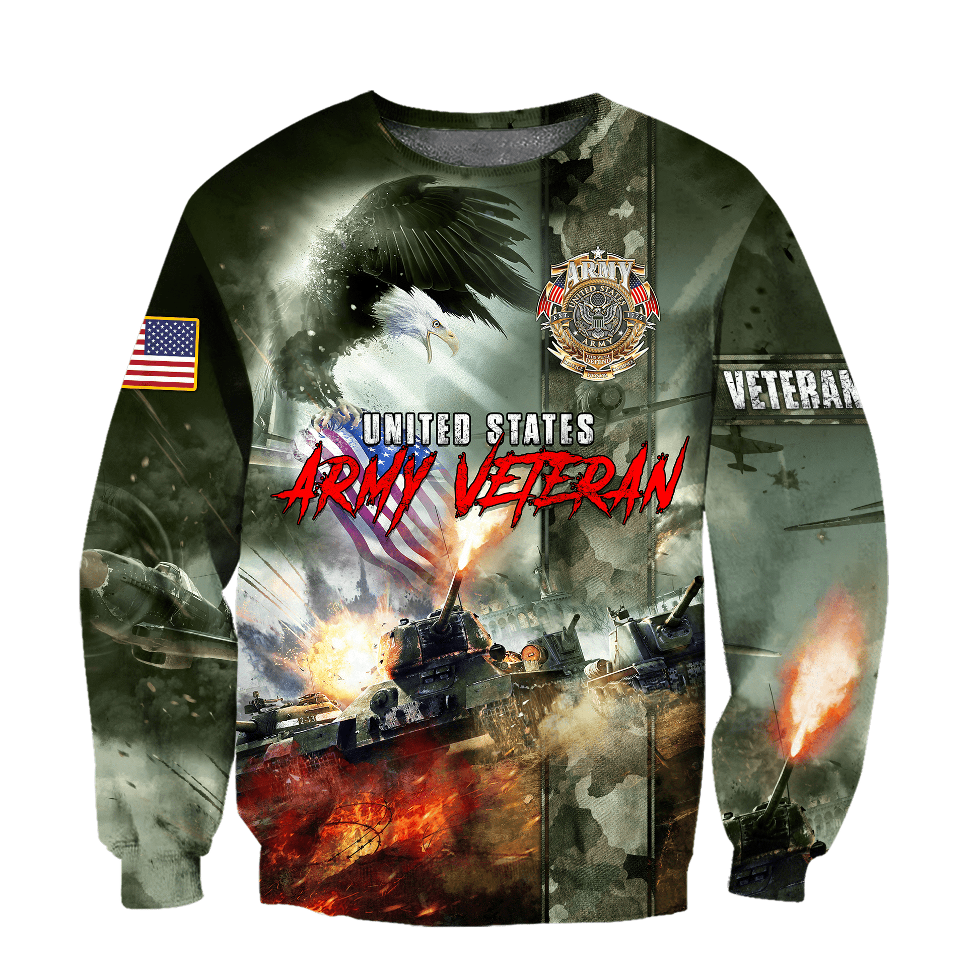 U.S Army Veteran Eagle Unisex Shirts MON08082202-AM , Gifts for veterans