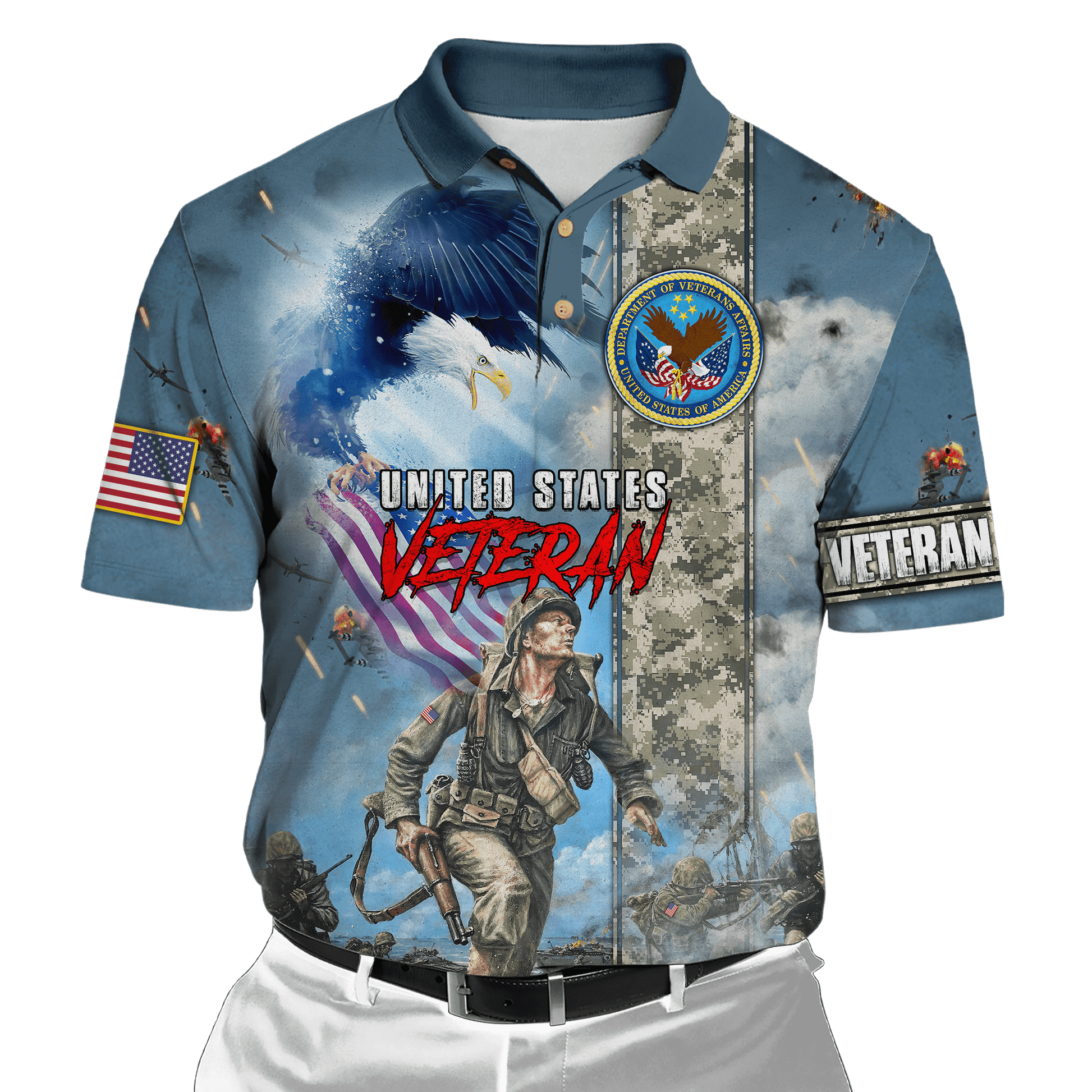 Apparel VETERAN POLO SHIRT - MON08082203-VET , Gifts for veterans