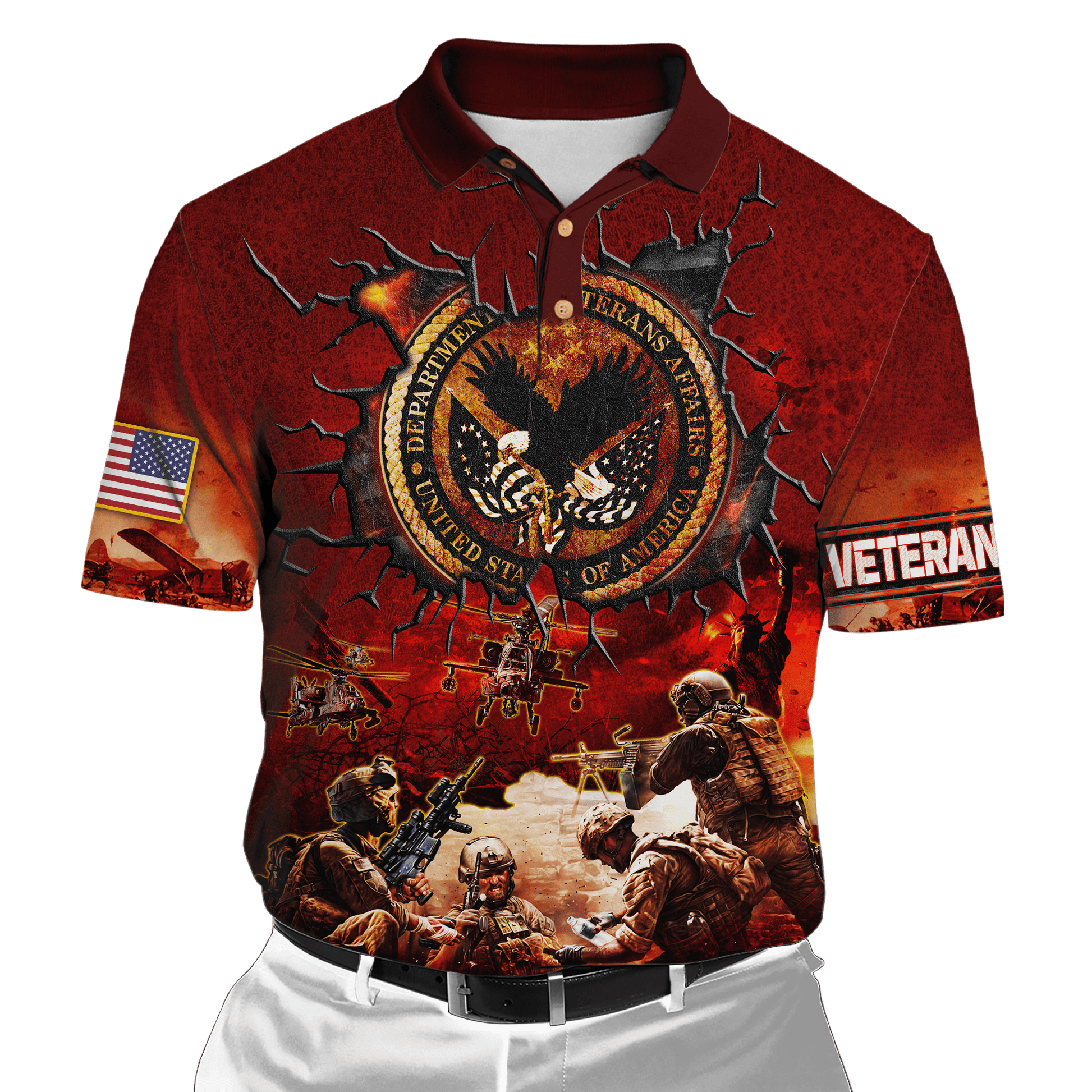 U.S Veterans Unisex Hawaiia Shirts MON09082201-VET , Gifts for veterans