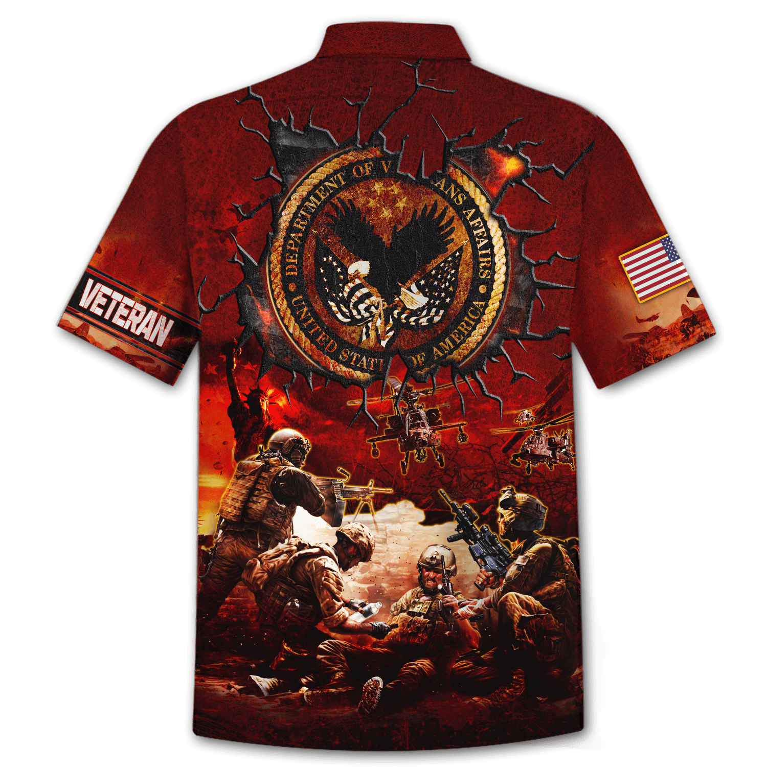 U.S Veterans Unisex Hawaiia Shirts MON09082201-VET , Gifts for veterans
