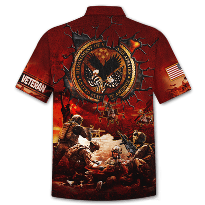 U.S Veterans Unisex Hawaiia Shirts MON09082201-VET , Gifts for veterans