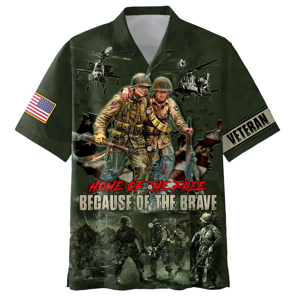 US Veteran - Home Of The Free Because Of The Brave Unisex Shirts MON10082201-VET , Gifts for veterans