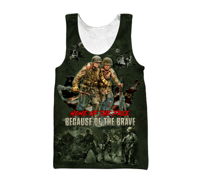 US Veteran - Home Of The Free Because Of The Brave Unisex Shirts MON10082201-VET , Gifts for veterans
