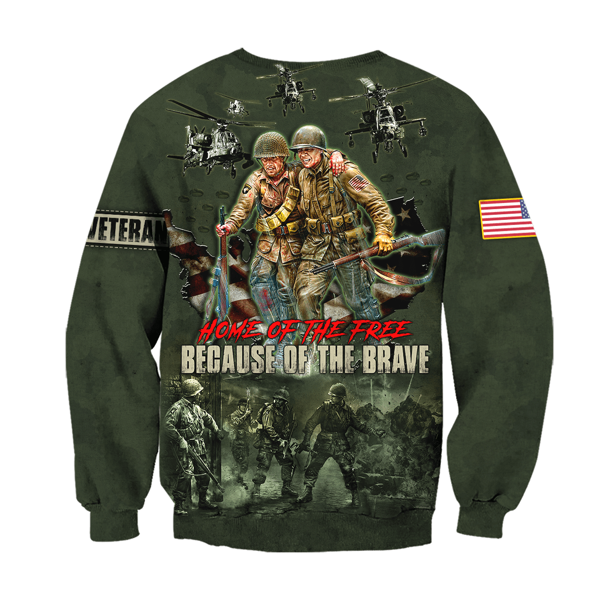 US Veteran - Home Of The Free Because Of The Brave Unisex Shirts MON10082201-VET , Gifts for veterans