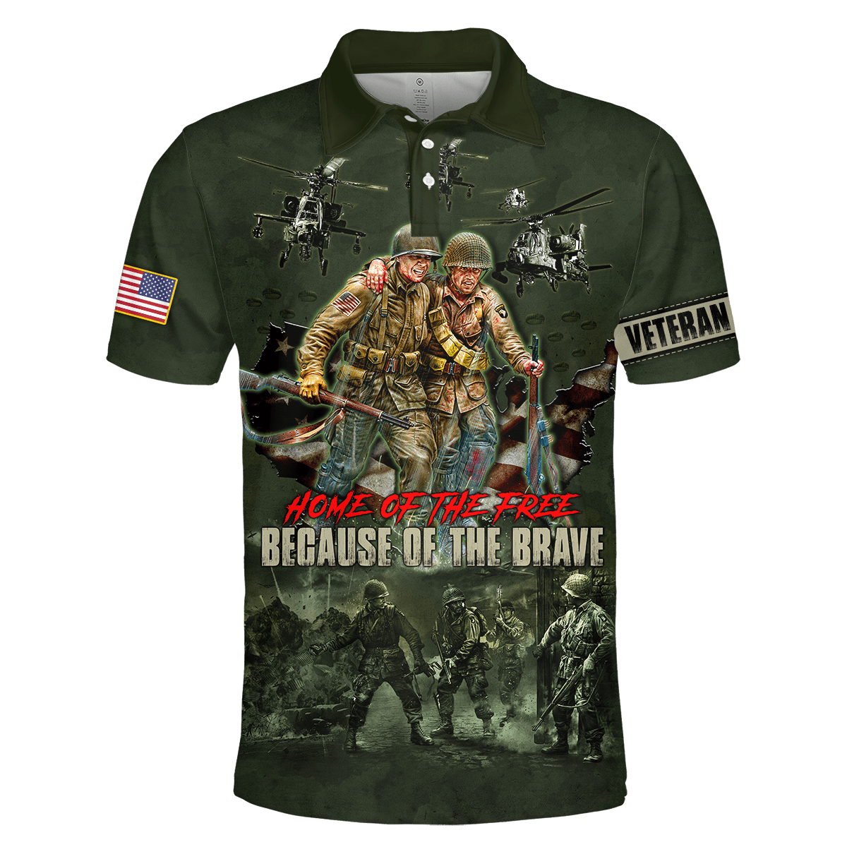 US Veteran - Home Of The Free Because Of The Brave Unisex Shirts MON10082201-VET , Gifts for veterans