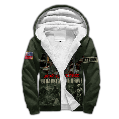US Veteran - Home Of The Free Because Of The Brave Unisex Shirts MON10082201-VET , Gifts for veterans