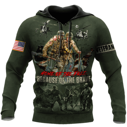 US Veteran - Home Of The Free Because Of The Brave Unisex Shirts MON10082201-VET , Gifts for veterans