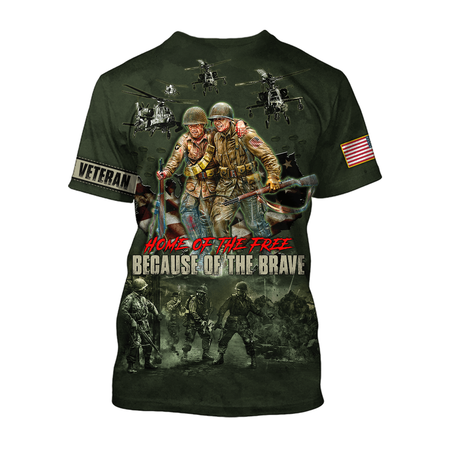 US Veteran - Home Of The Free Because Of The Brave Unisex Shirts MON10082201-VET , Gifts for veterans