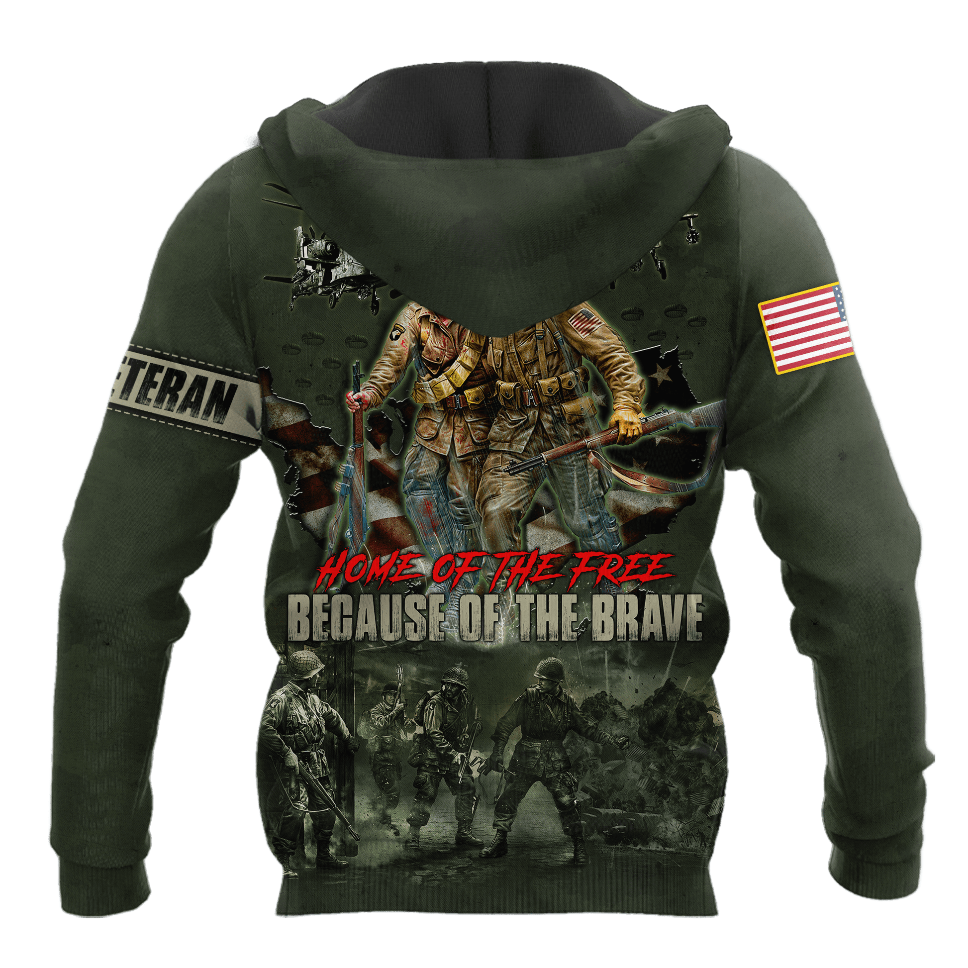 US Veteran - Home Of The Free Because Of The Brave Unisex Shirts MON10082201-VET , Gifts for veterans