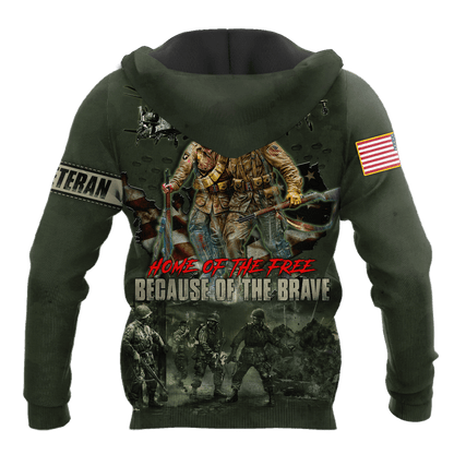 US Veteran - Home Of The Free Because Of The Brave Unisex Shirts MON10082201-VET , Gifts for veterans