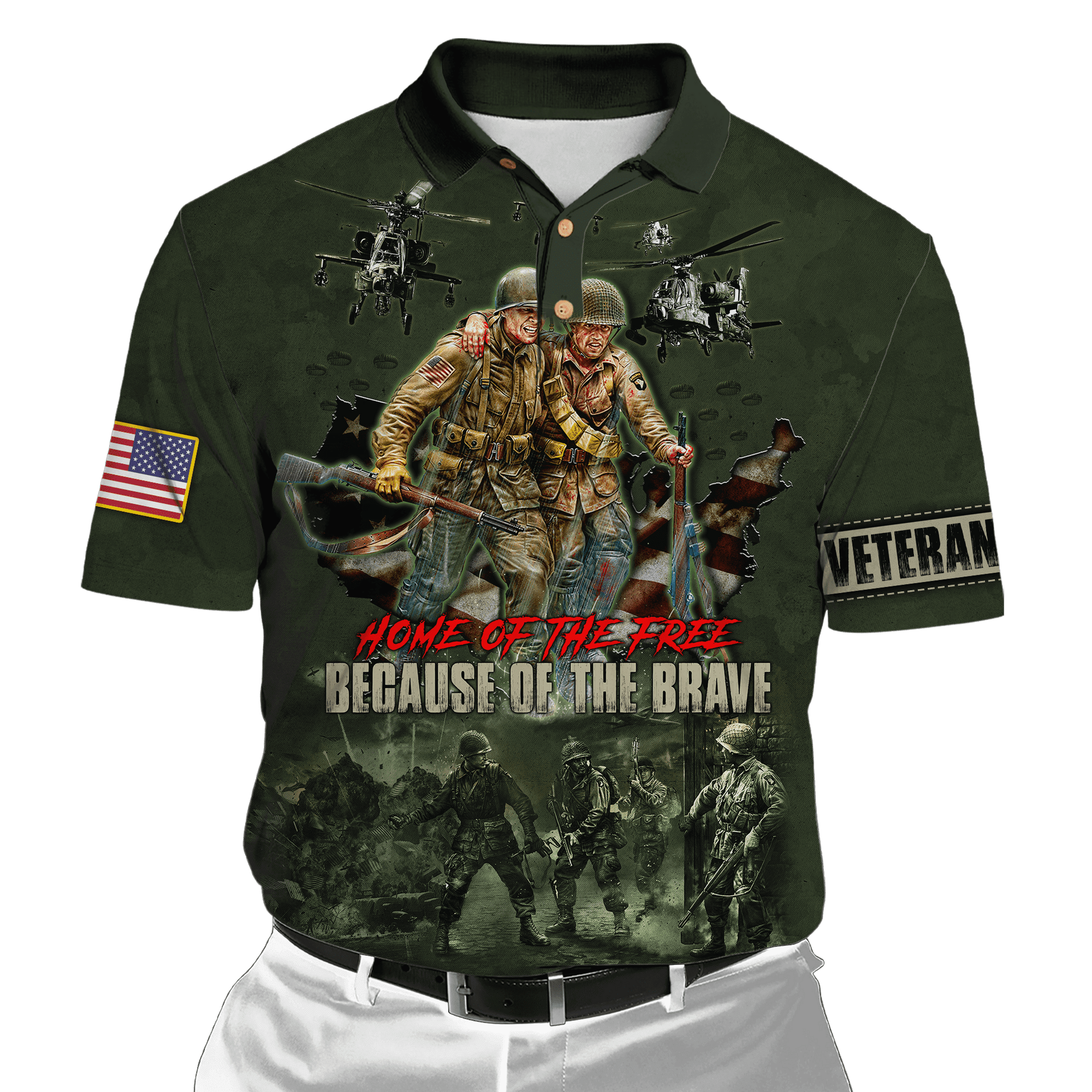 US Veteran - Home Of The Free Because Of The Brave Unisex Shirts MON10082201-VET , Gifts for veterans