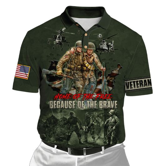 US Veteran - Home Of The Free Because Of The Brave Unisex Shirts MON10082201-VET , Gifts for veterans