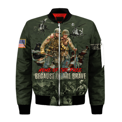 US Veteran - Home Of The Free Because Of The Brave Unisex Shirts MON10082201-VET , Gifts for veterans