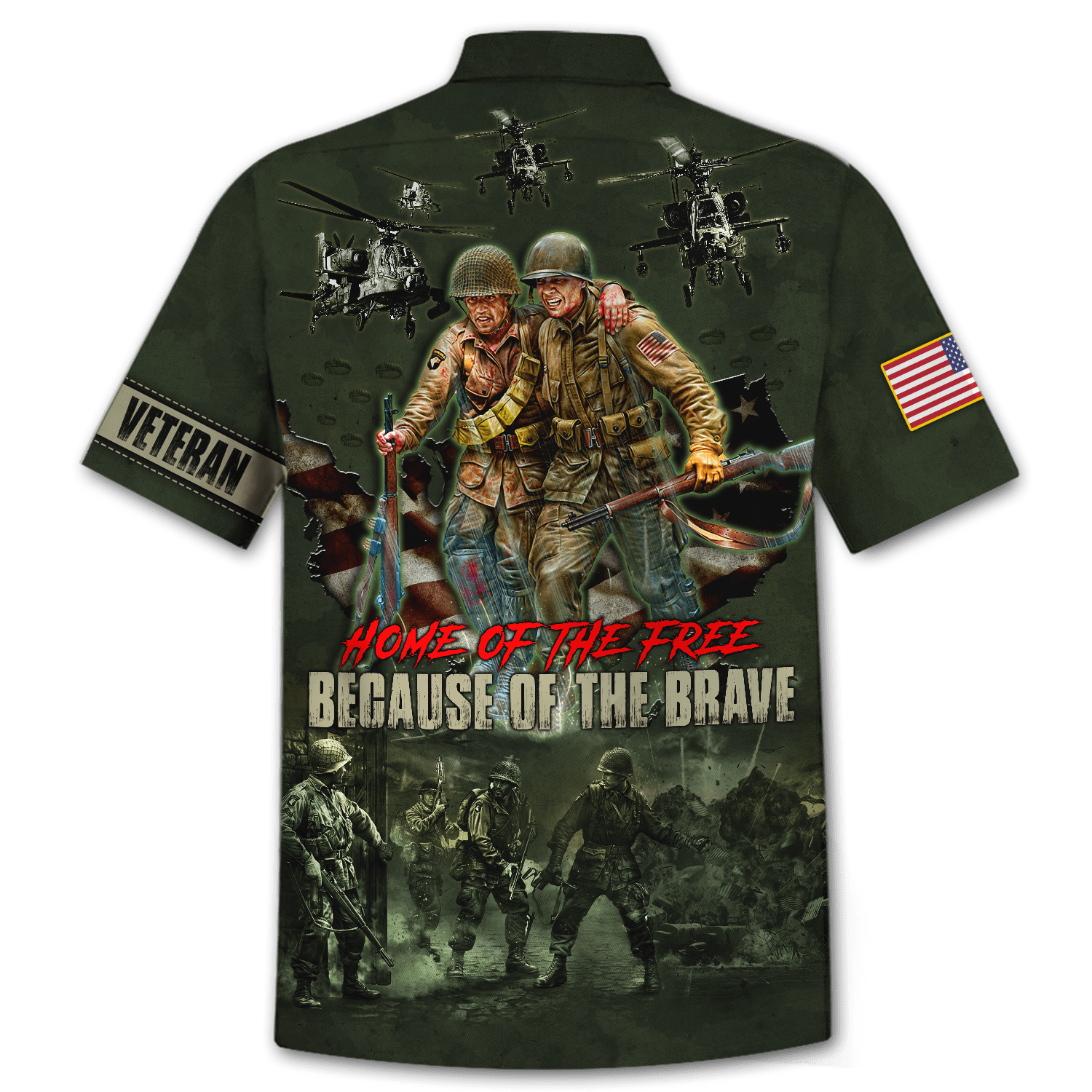 US Veteran - Home Of The Free Because Of The Brave Unisex Shirts MON10082201-VET , Gifts for veterans