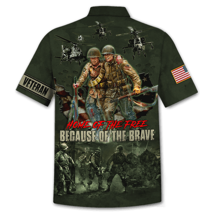 US Veteran - Home Of The Free Because Of The Brave Unisex Shirts MON10082201-VET , Gifts for veterans