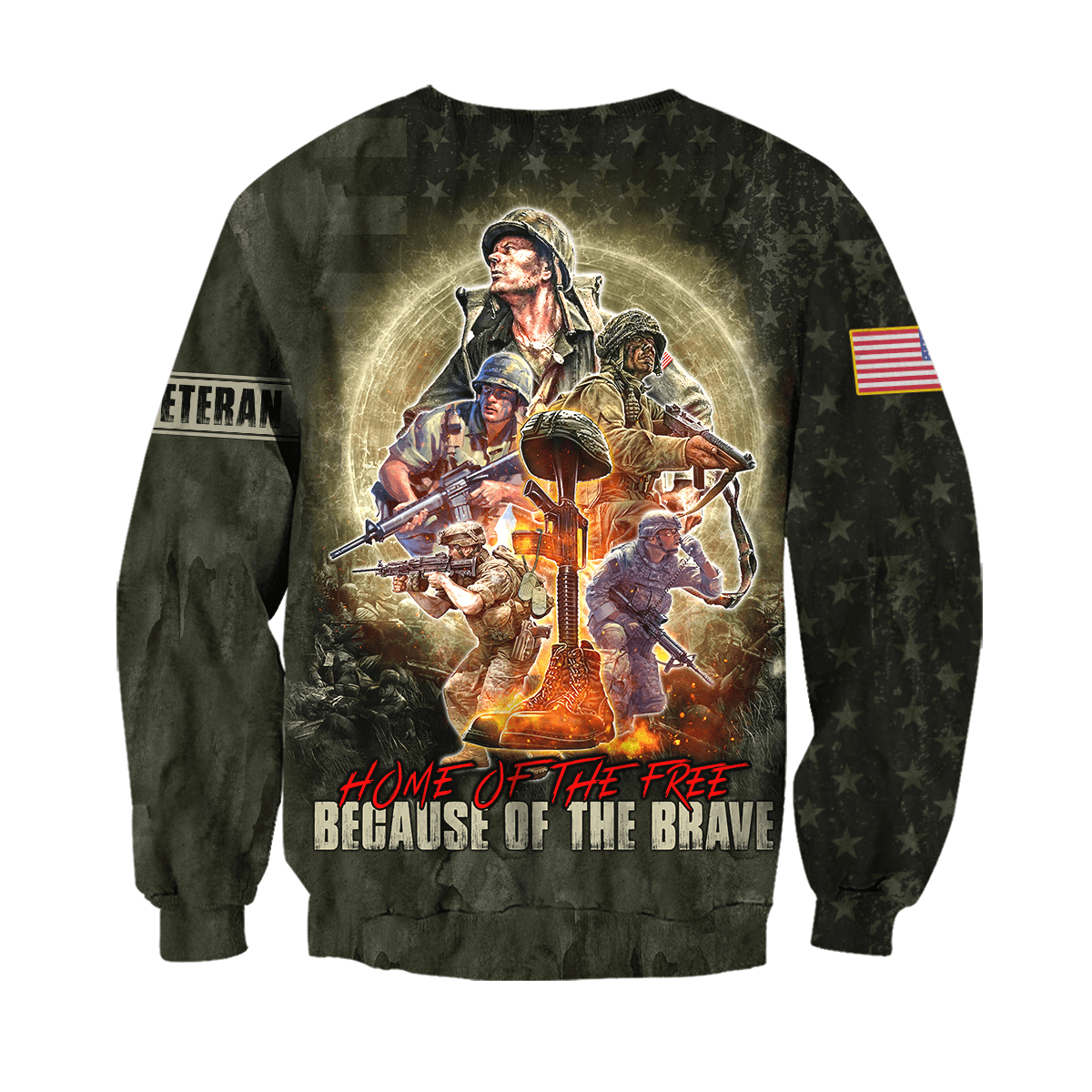 US Veteran - Home Of The Free Because Of The Brave Unisex Shirts MON11082201-VET , Gifts for veterans