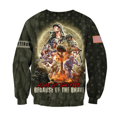 US Veteran - Home Of The Free Because Of The Brave Unisex Shirts MON11082201-VET , Gifts for veterans