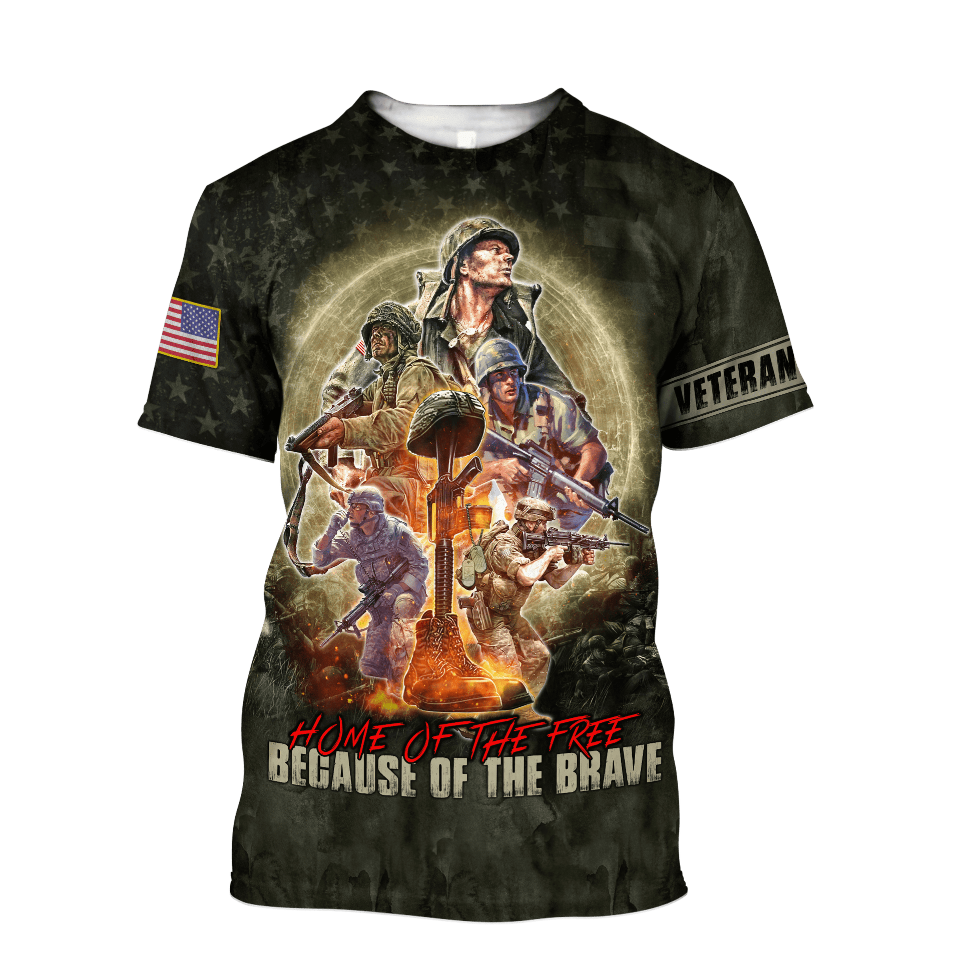 US Veteran - Home Of The Free Because Of The Brave Unisex Shirts MON11082201-VET , Gifts for veterans