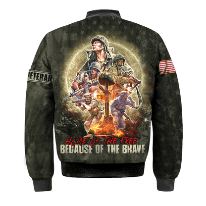 US Veteran - Home Of The Free Because Of The Brave Unisex Shirts MON11082201-VET , Gifts for veterans