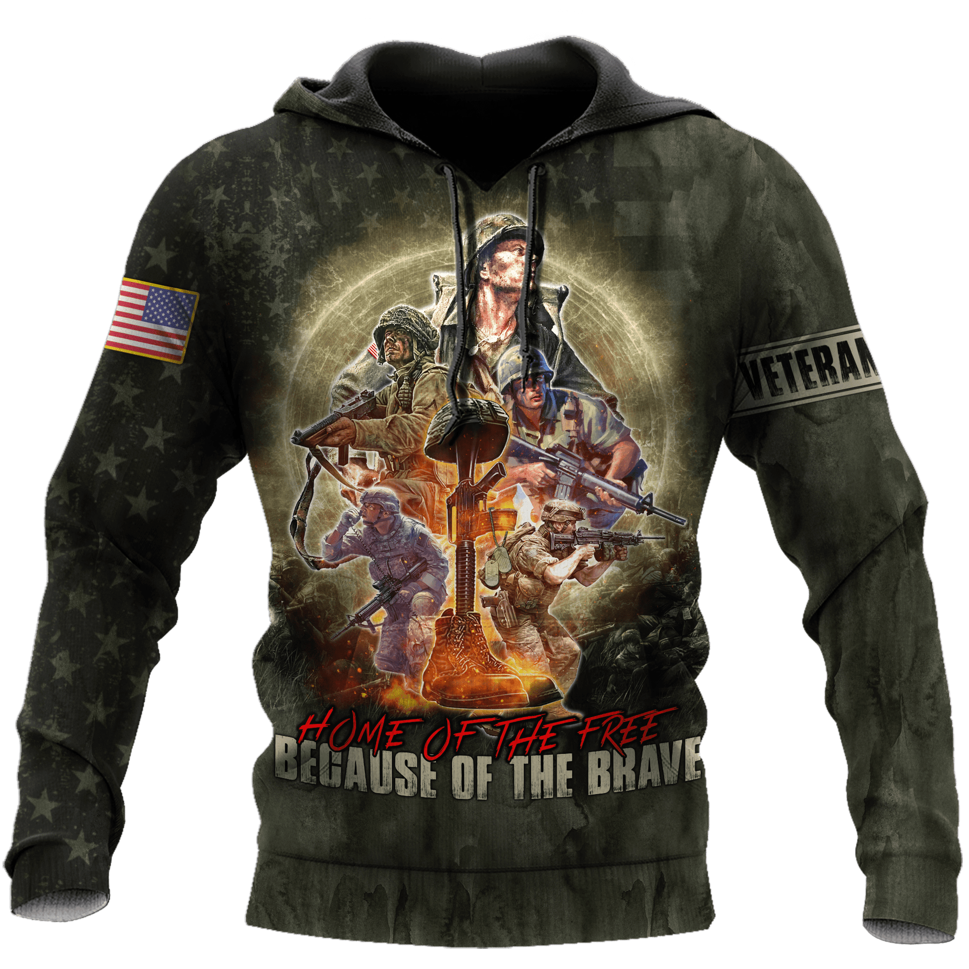 US Veteran - Home Of The Free Because Of The Brave Unisex Shirts MON11082201-VET , Gifts for veterans