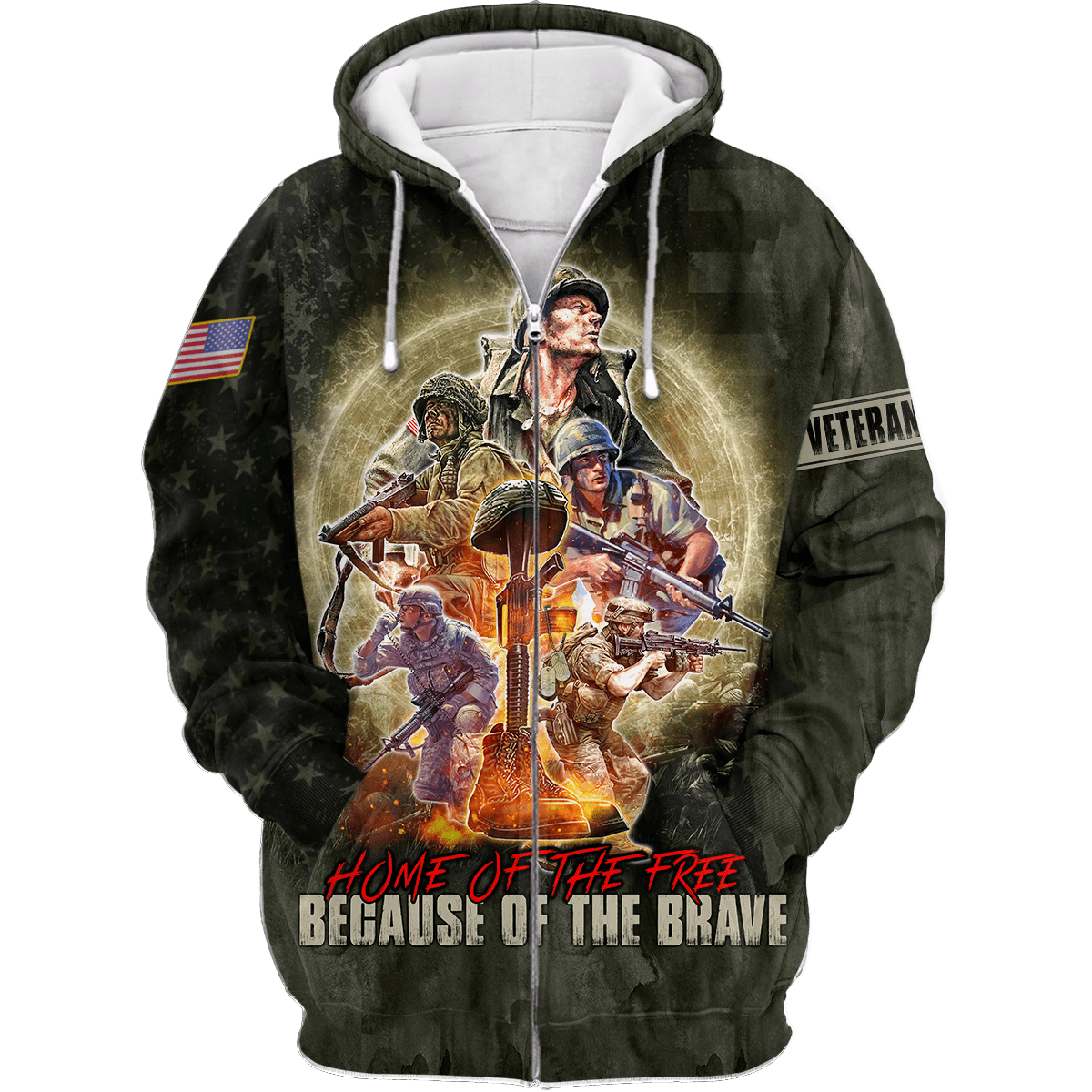 US Veteran - Home Of The Free Because Of The Brave Unisex Shirts MON11082201-VET , Gifts for veterans