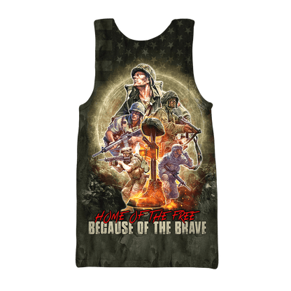 US Veteran - Home Of The Free Because Of The Brave Unisex Shirts MON11082201-VET , Gifts for veterans