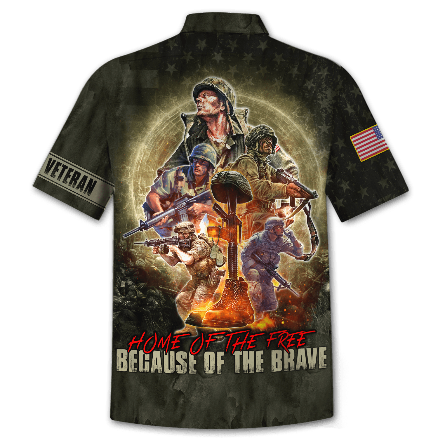 US Veteran - Home Of The Free Because Of The Brave Unisex Shirts MON11082201-VET , Gifts for veterans